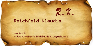 Reichfeld Klaudia névjegykártya